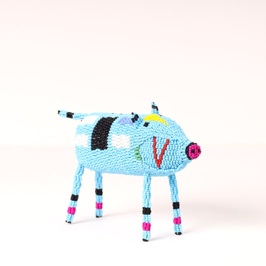 beaded pig art