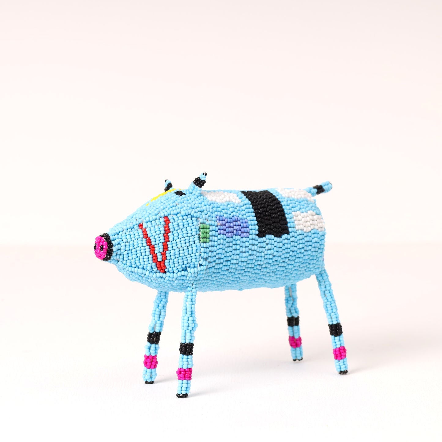 beaded pig art