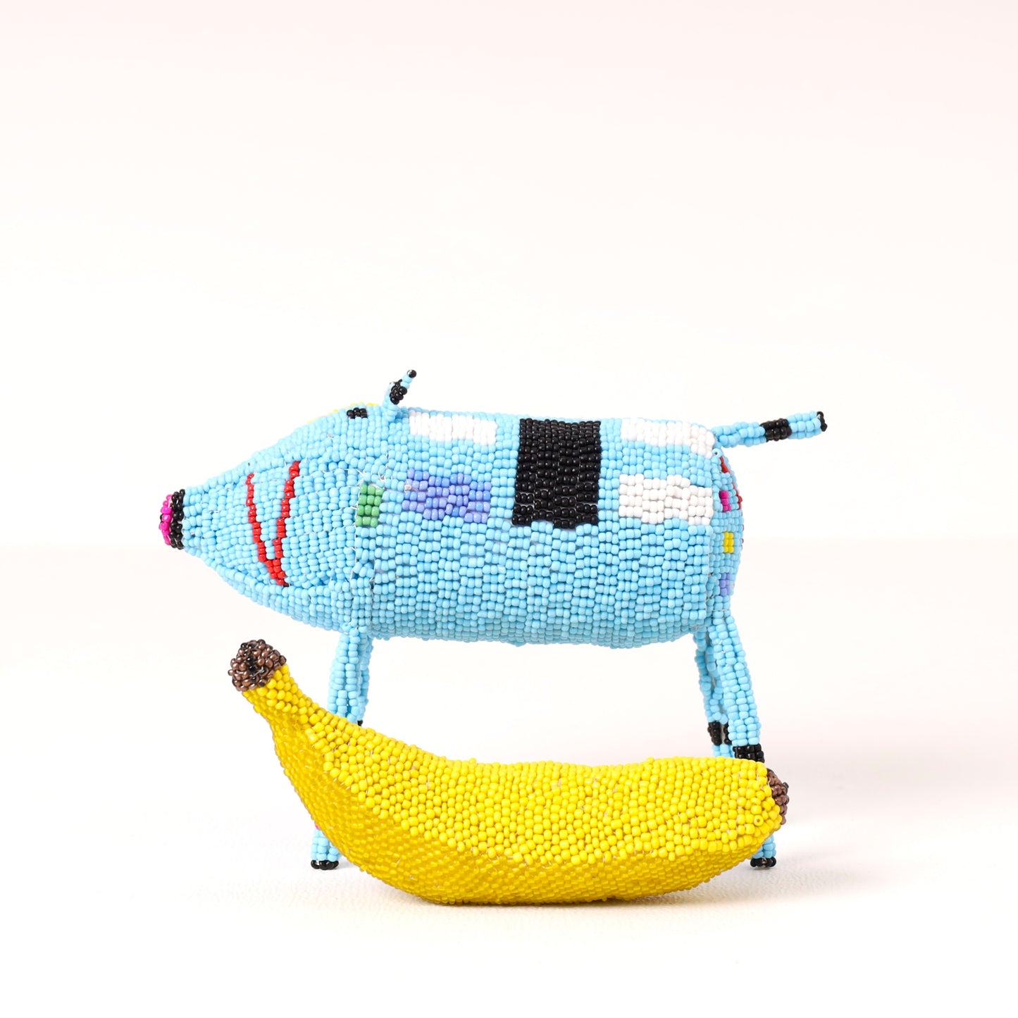 beaded pig art