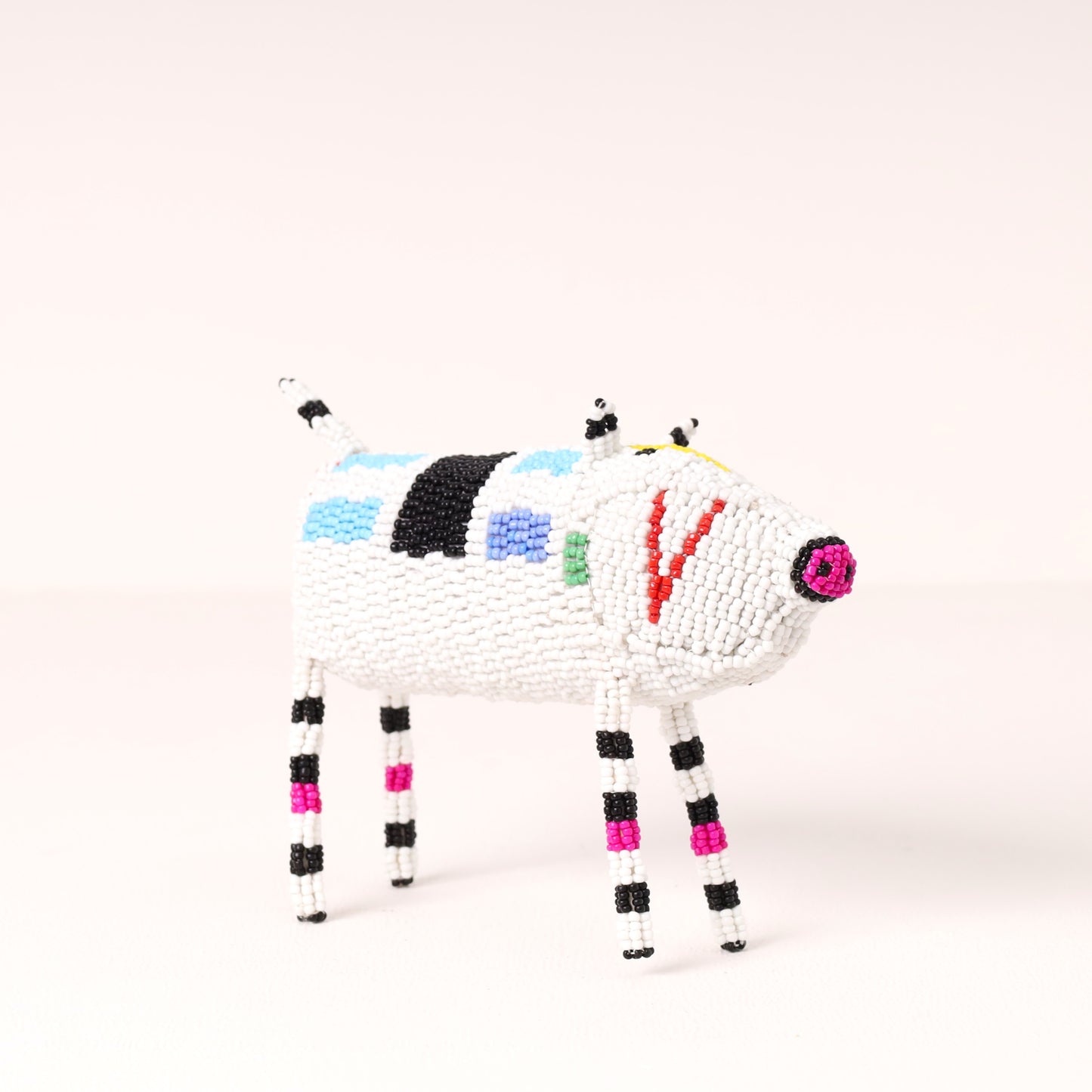 beaded pig art