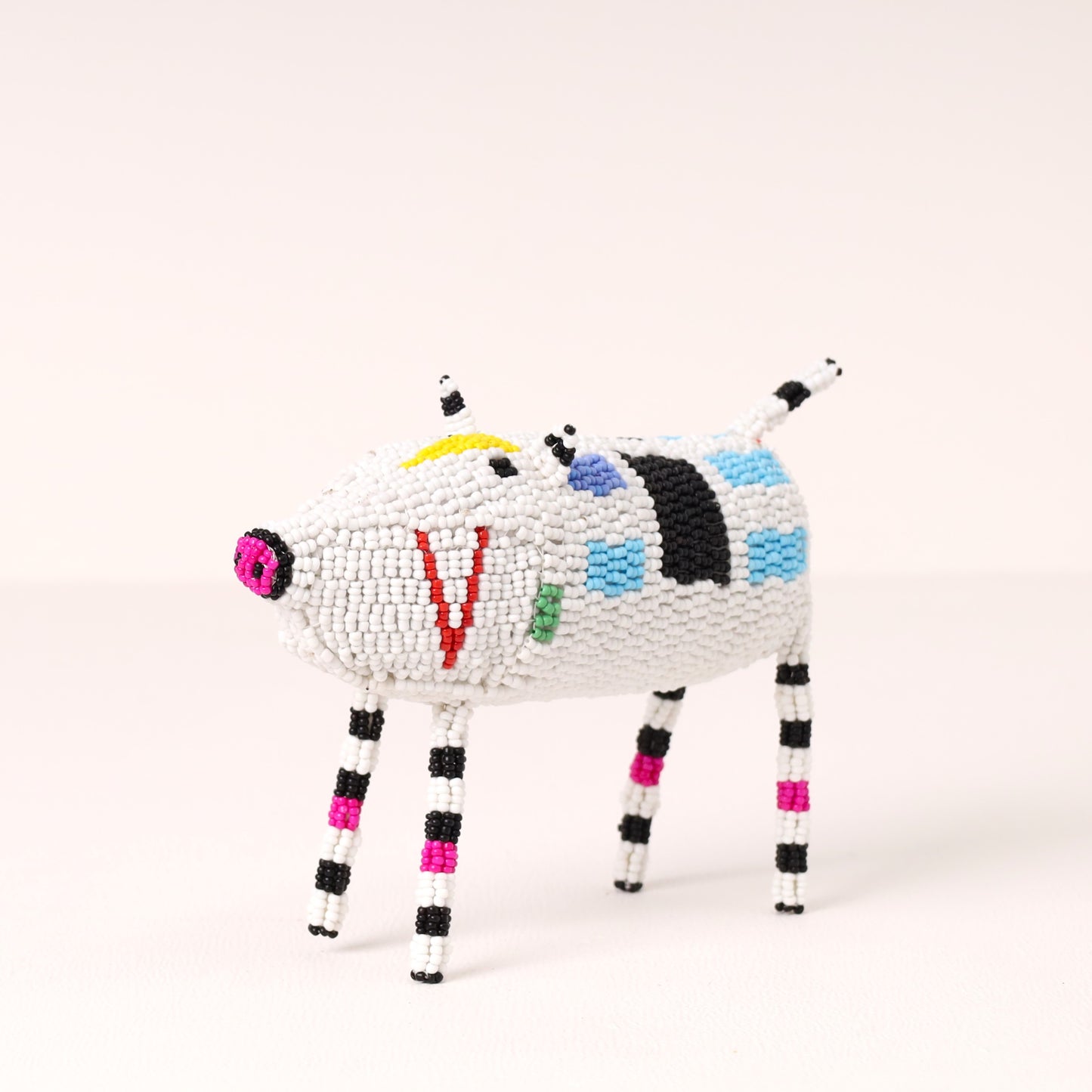 beaded pig art