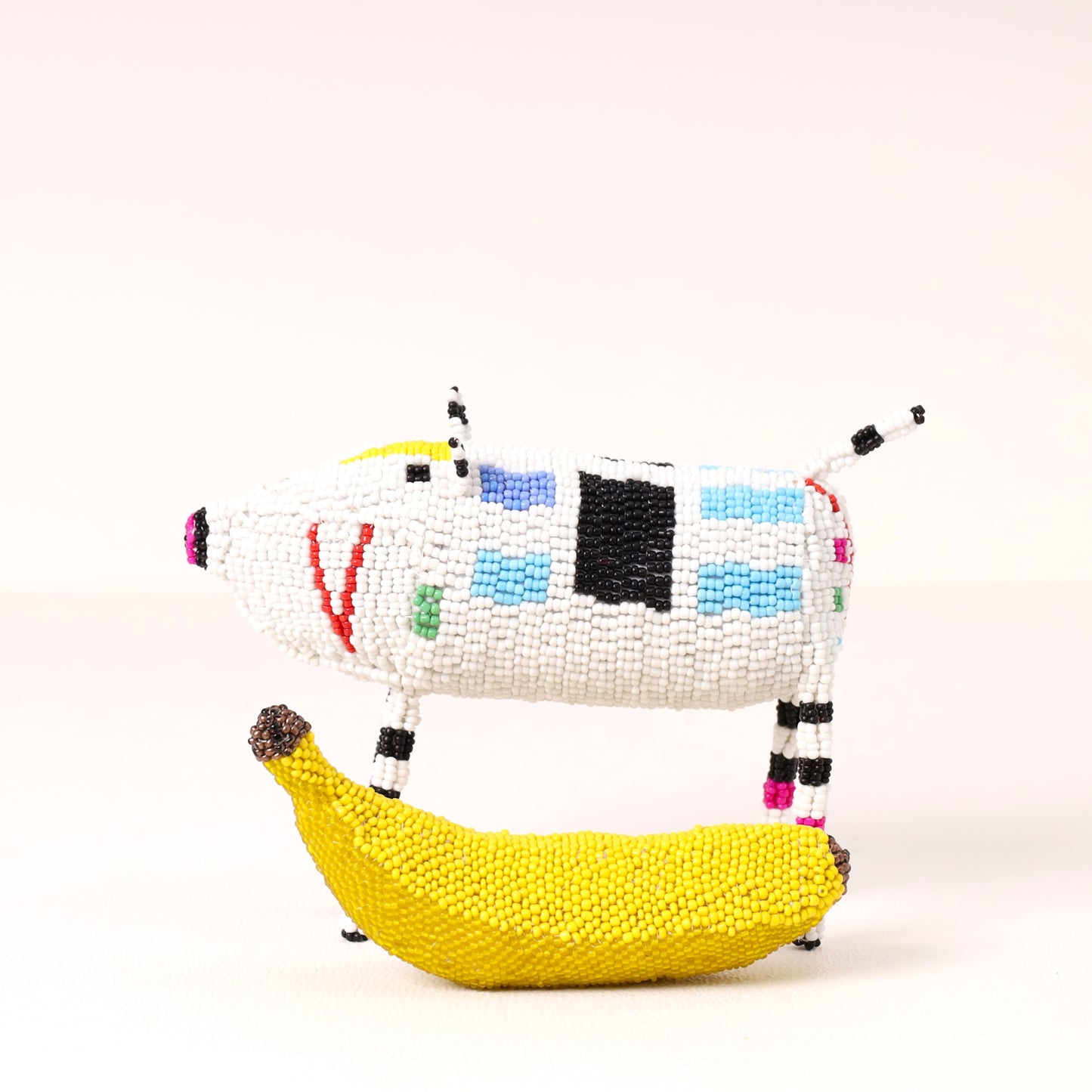 beaded pig art