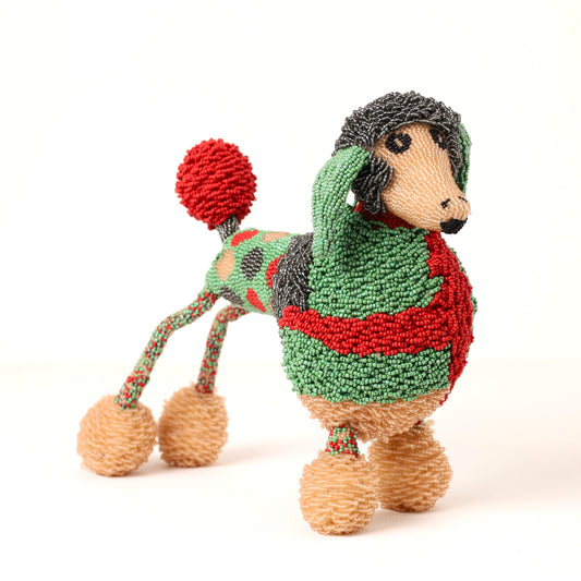 beaded poodle art