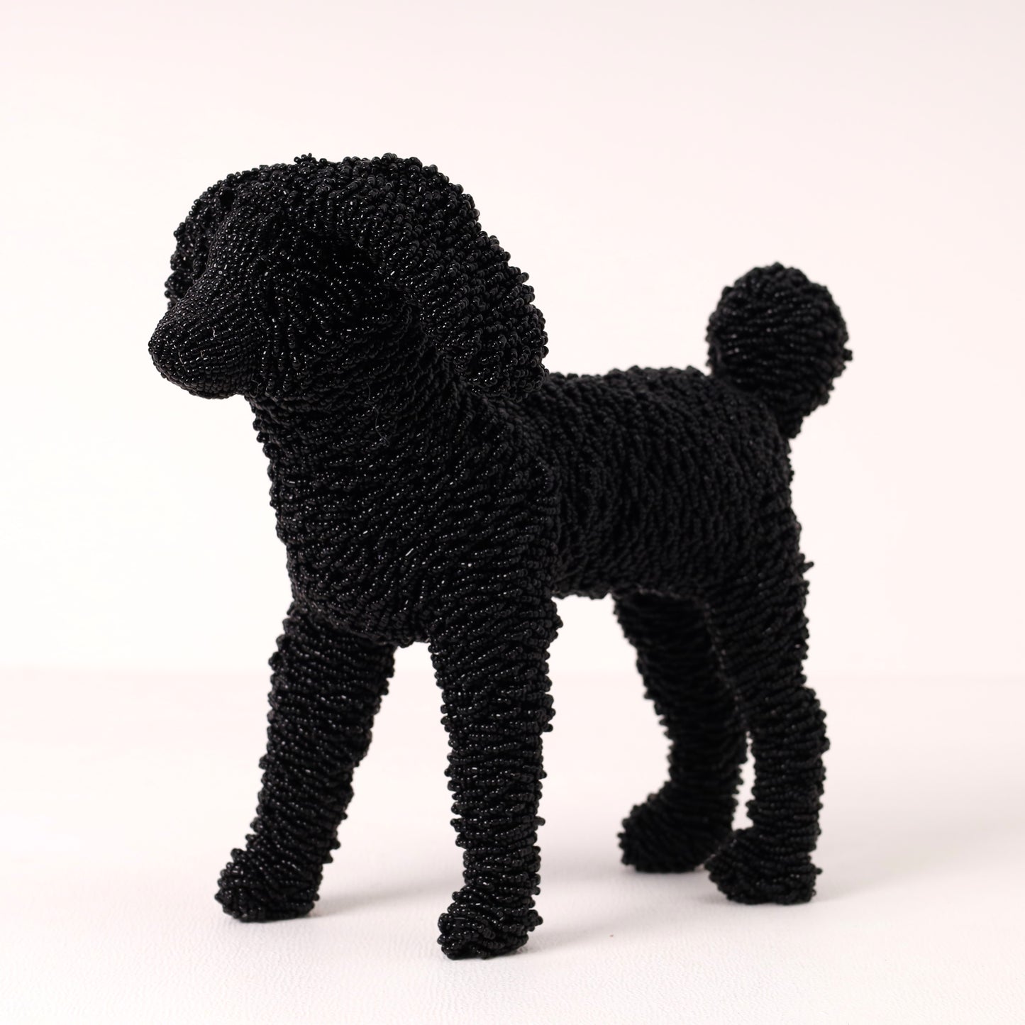 Handmade African beaded poodle sculpture