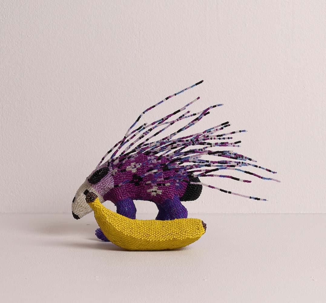 beaded porcupine art