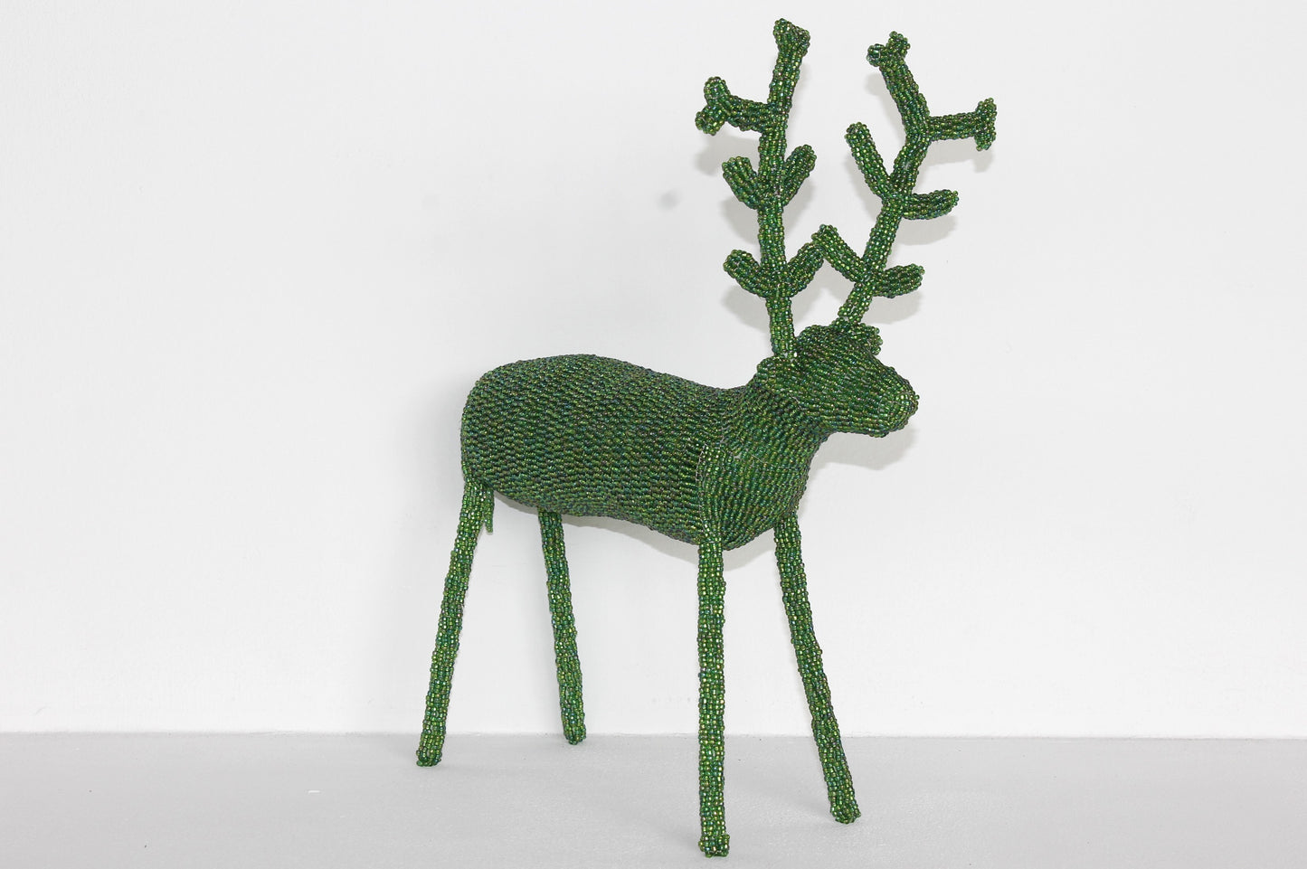 beaded reindeer art