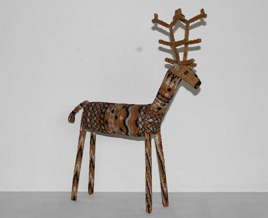 beaded reindeer art