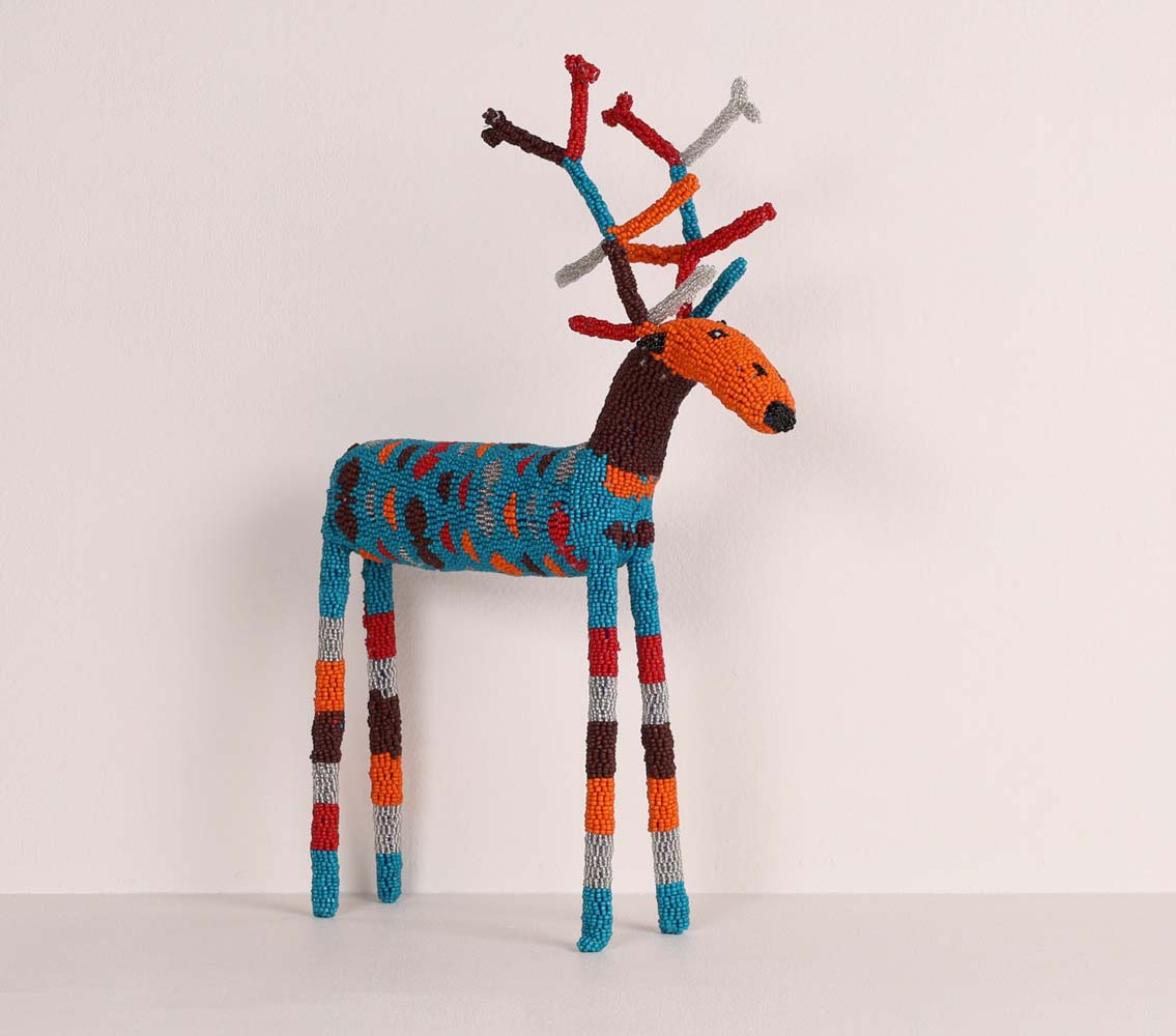 beaded reindeer art