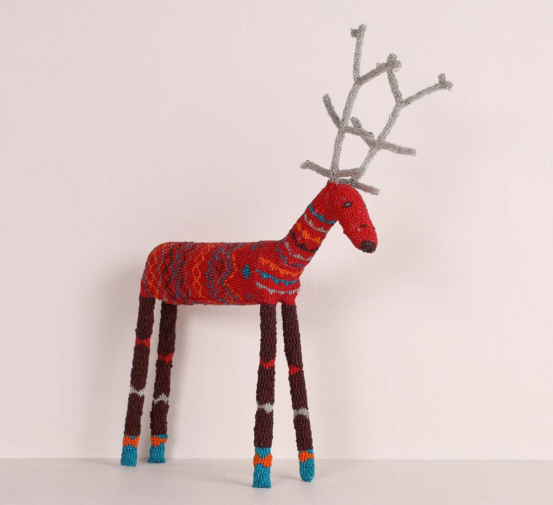 beaded reindeer art