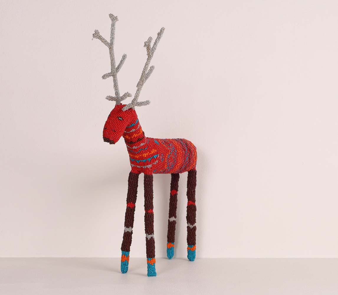 beaded reindeer art