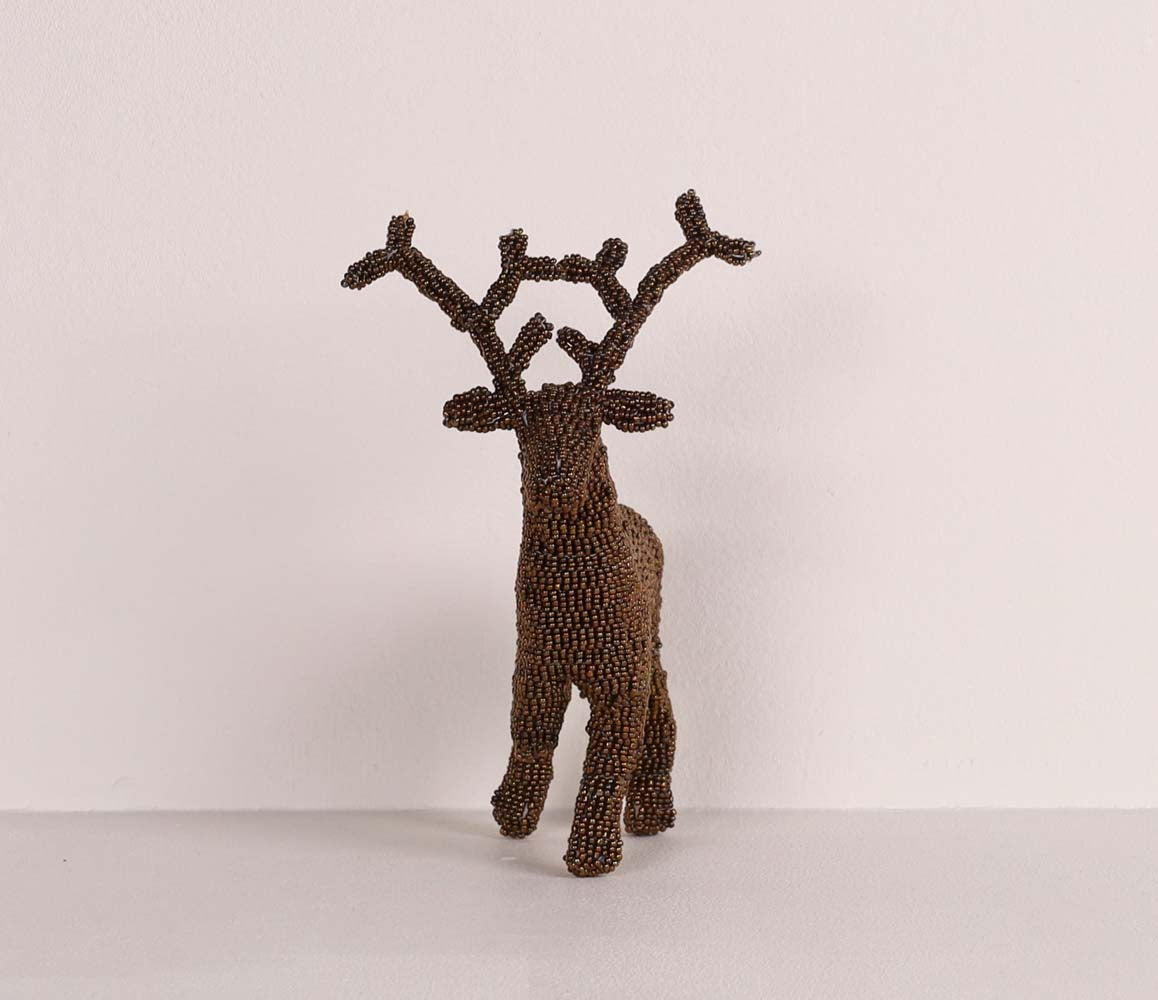 beaded reindeer art