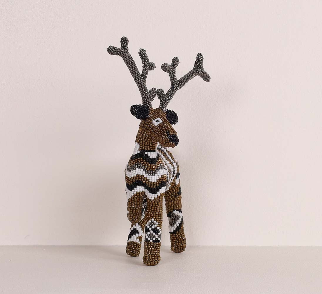 beaded reindeer art