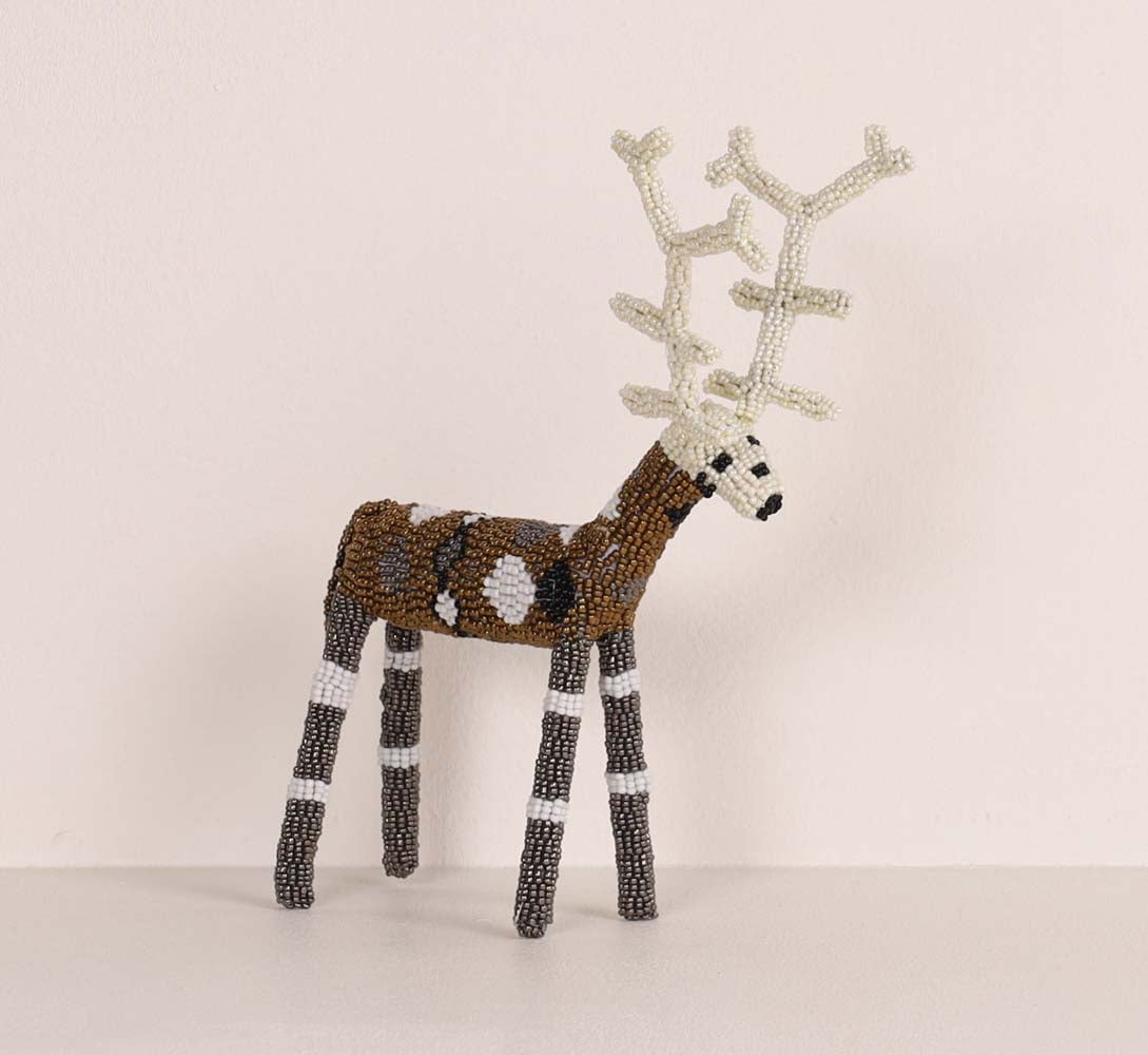 beaded reindeer art