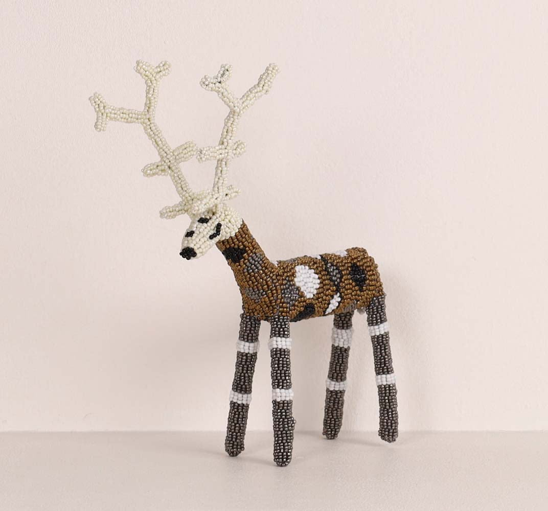 beaded reindeer art