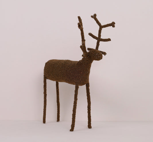beaded reindeer art