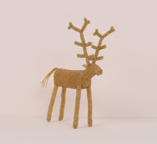 beaded reindeer art