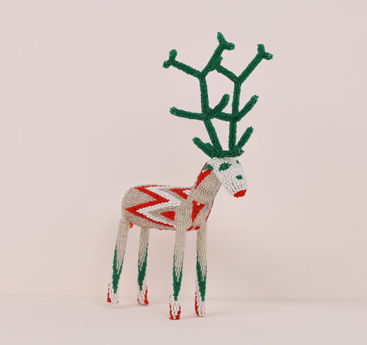 beaded reindeer art
