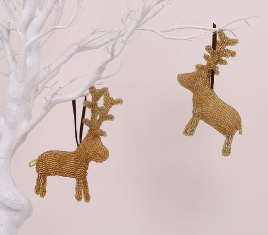 beaded reindeer art