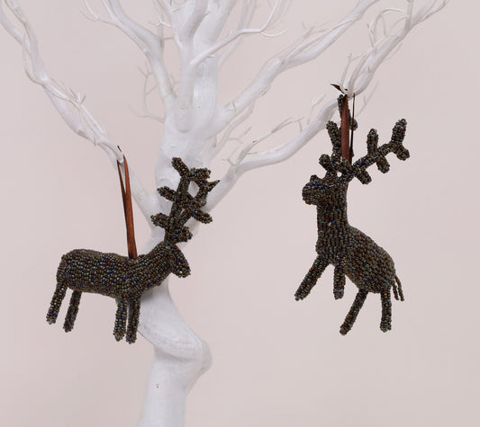 beaded reindeer art