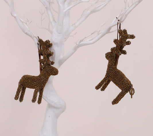 beaded reindeer art
