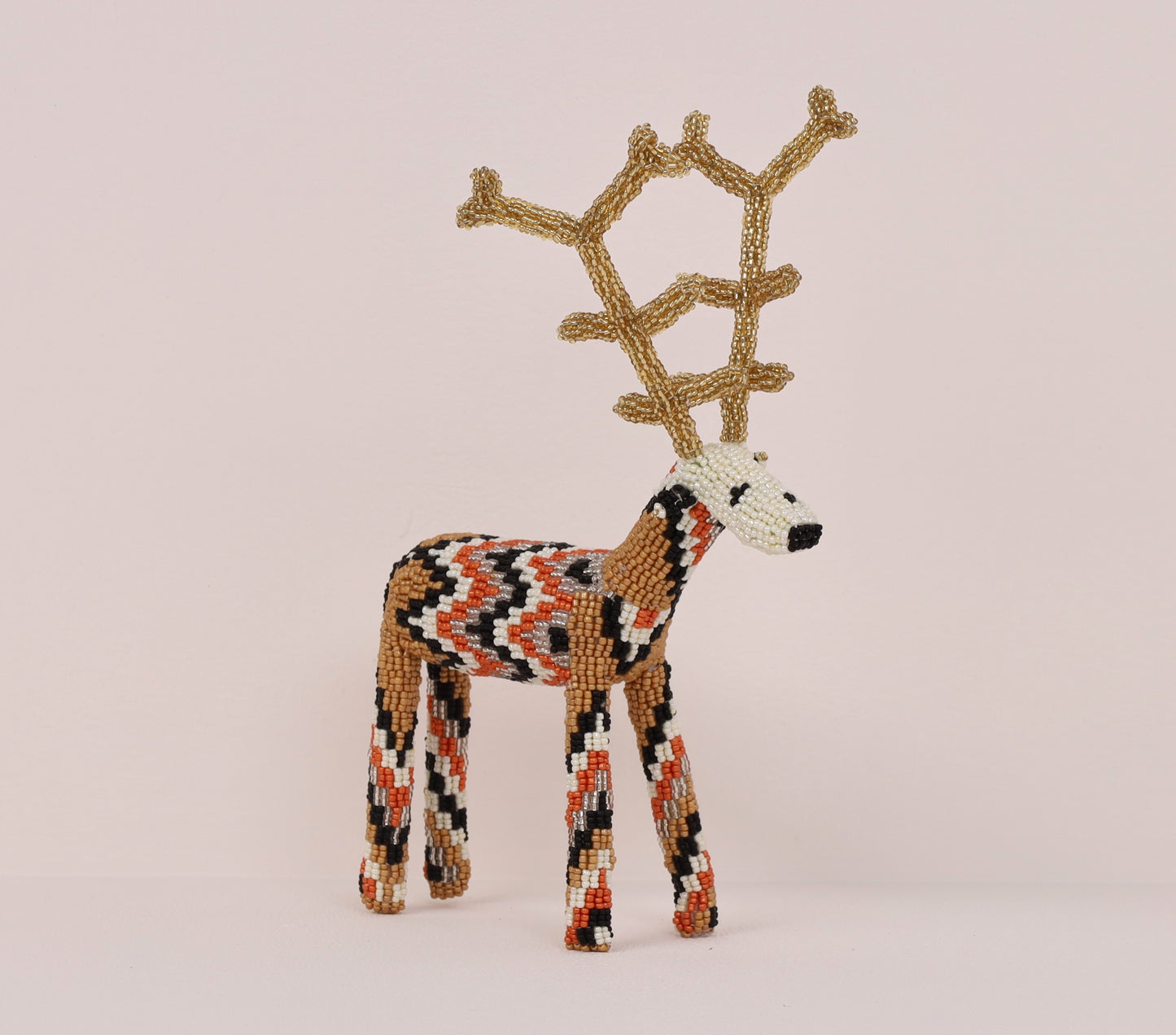 beaded reindeer art