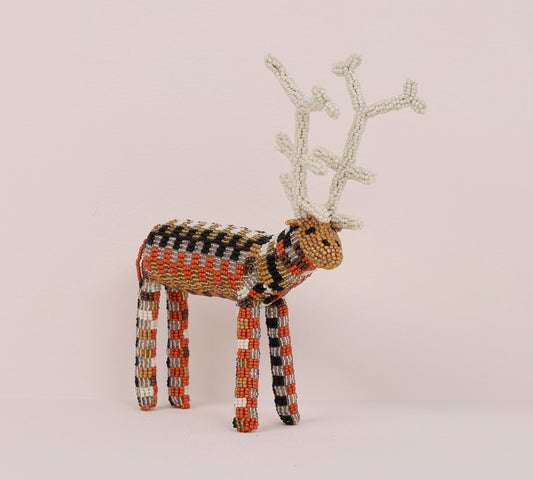beaded reindeer art