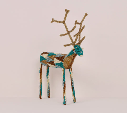 beaded reindeer art