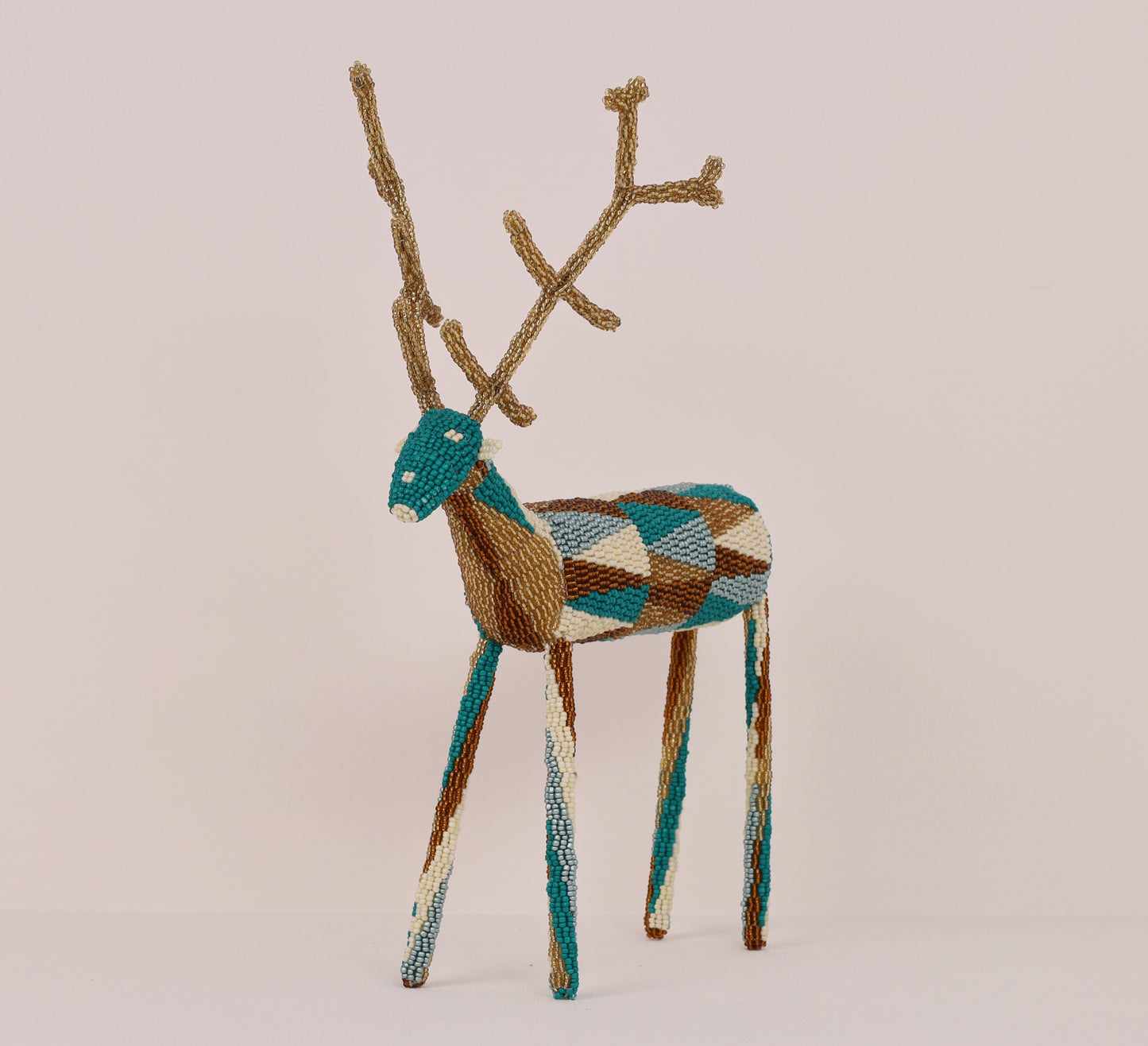 beaded reindeer art