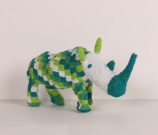 beaded rhino art