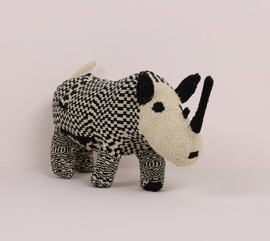 beaded rhino art