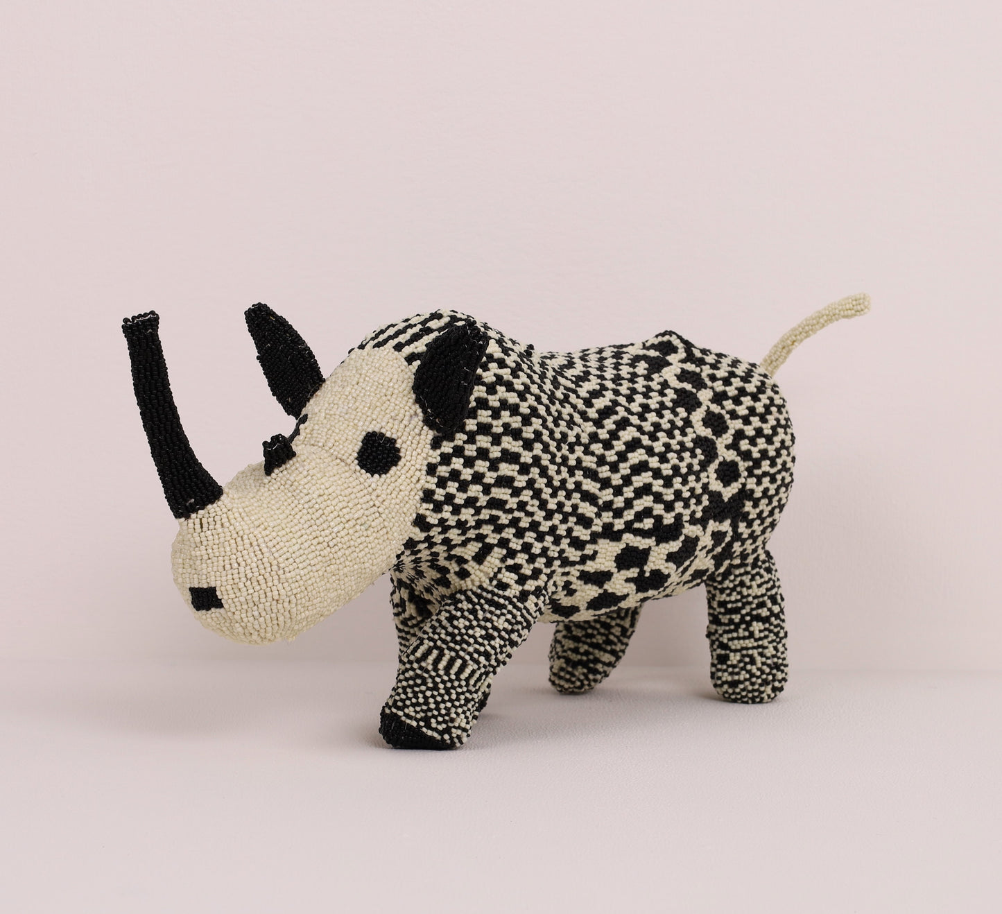 beaded rhino art