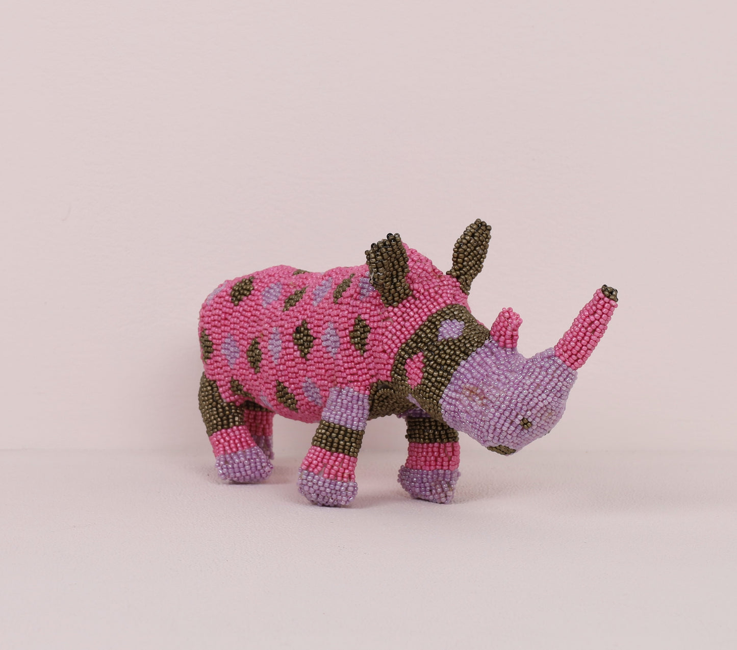 beaded rhino art
