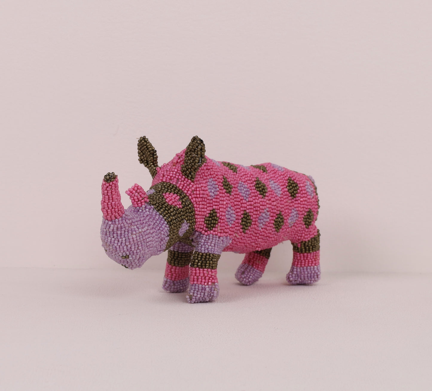 beaded rhino art