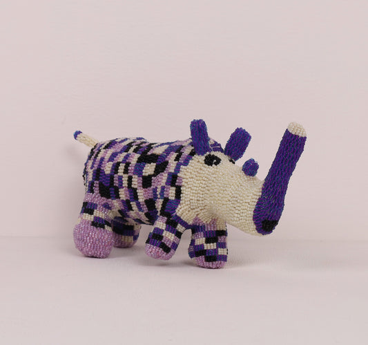 beaded rhino art