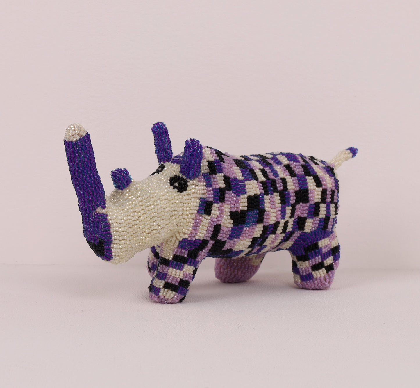 beaded rhino art