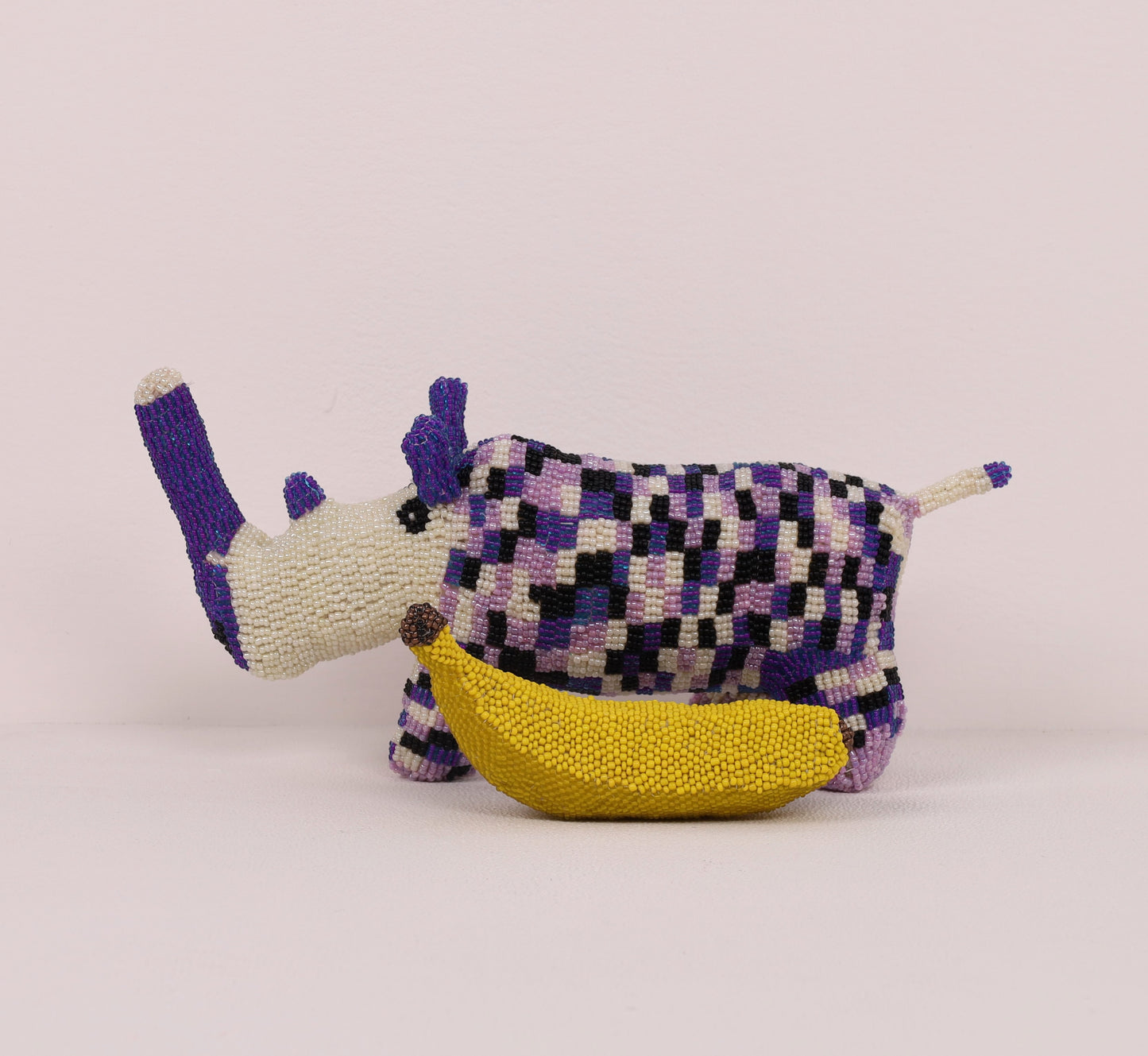 beaded rhino art