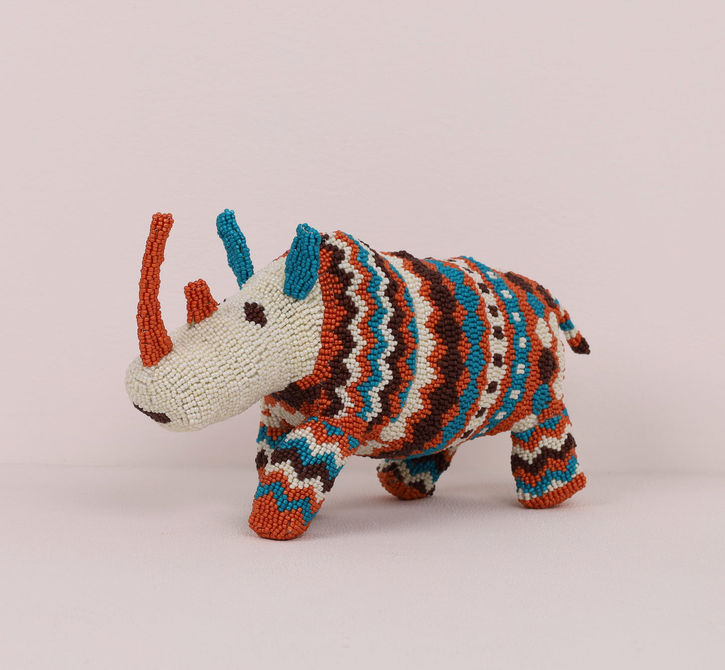 beaded rhino art