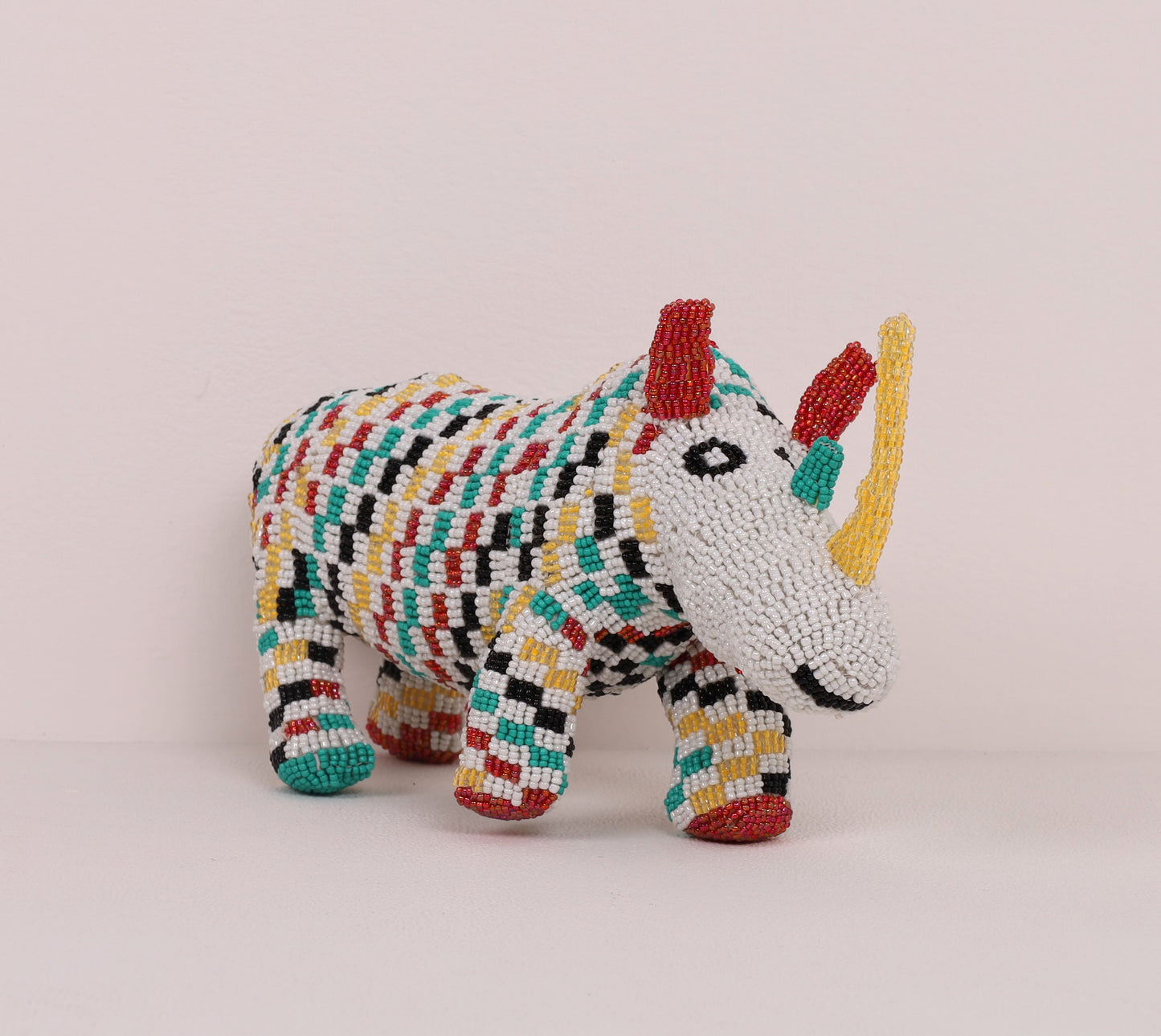 beaded rhino art