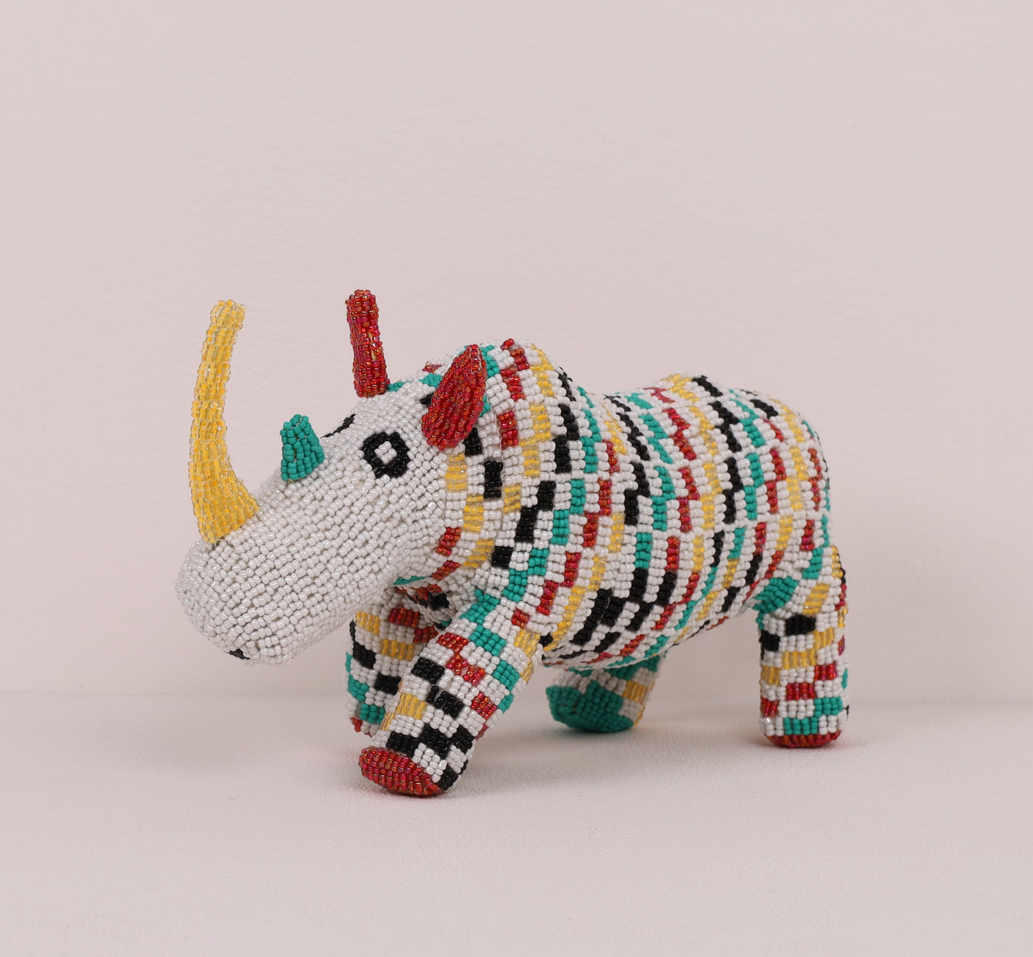 beaded rhino art