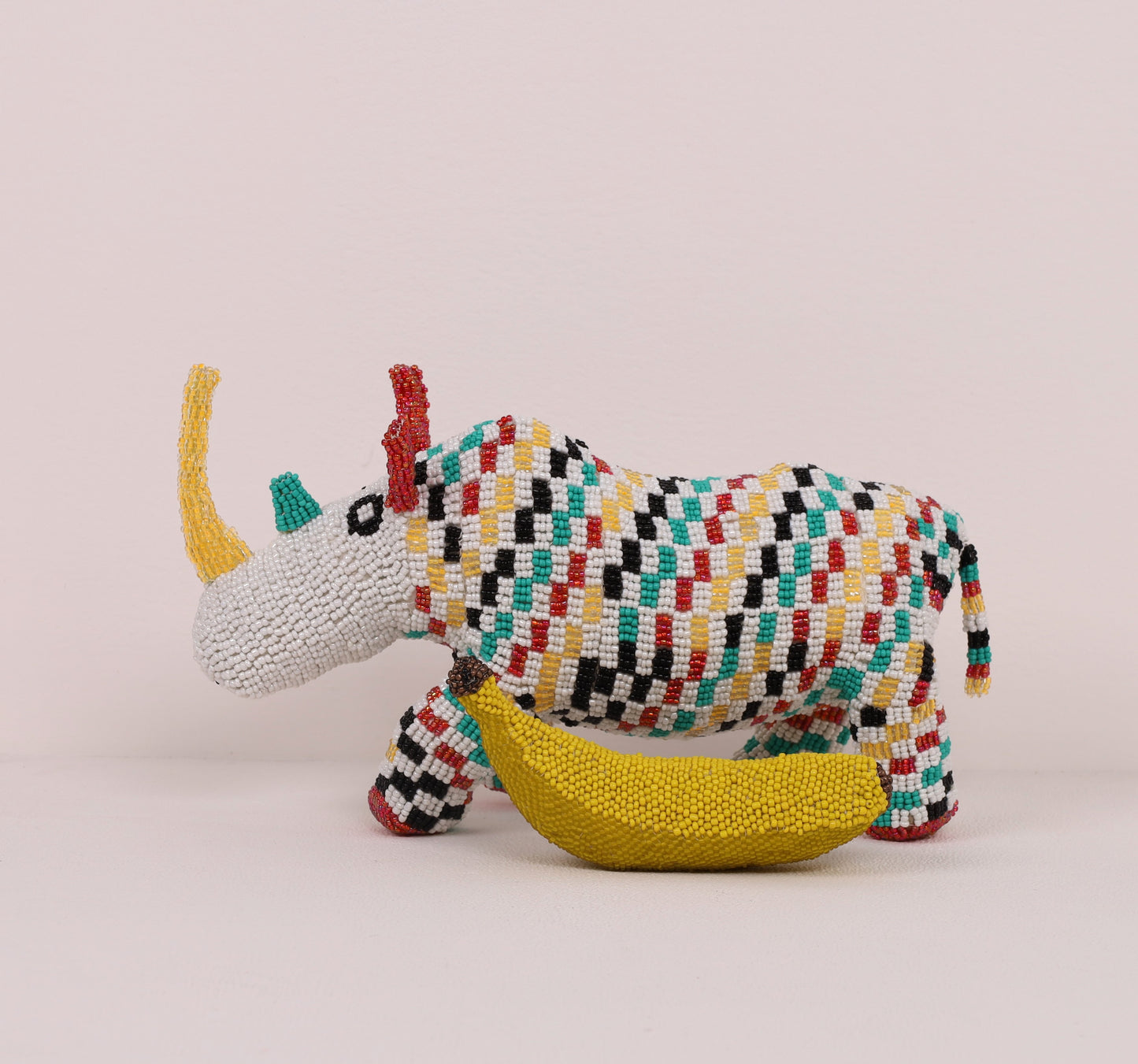 beaded rhino art