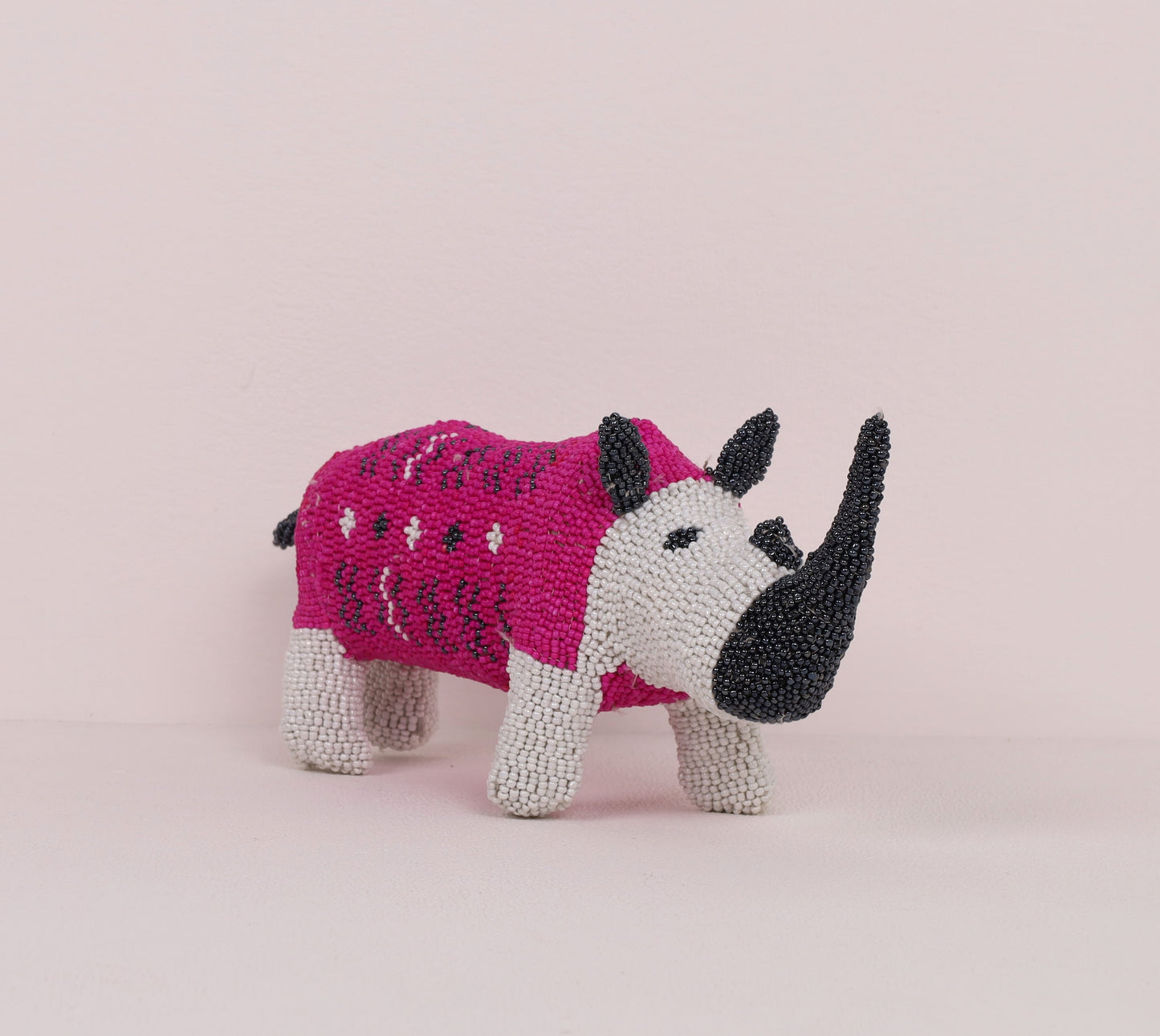 beaded rhino art