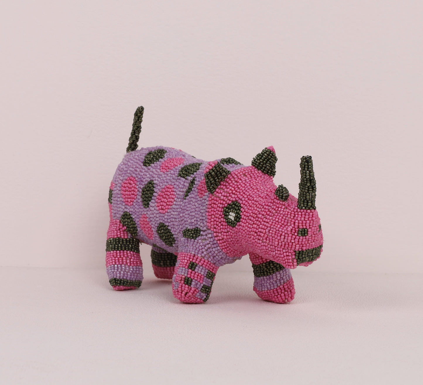 beaded rhino art