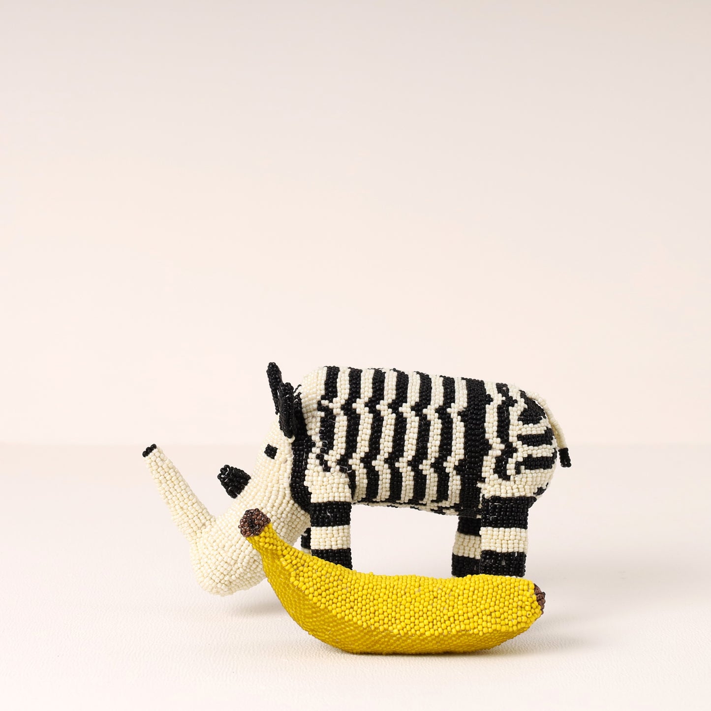 beaded rhino art