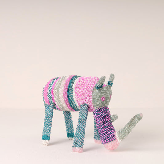 beaded rhino art