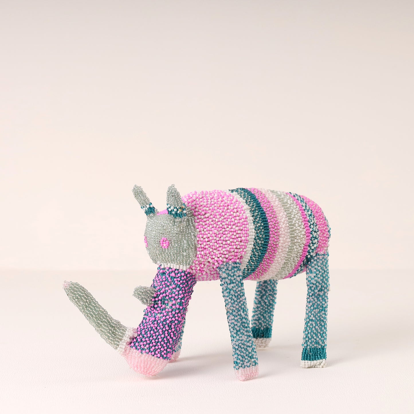 beaded rhino art