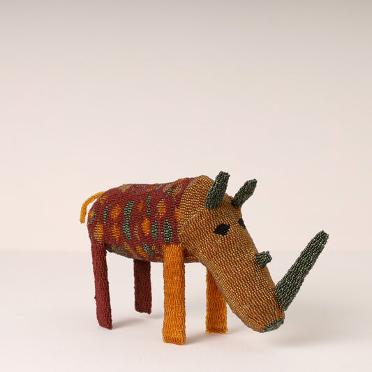 beaded rhino art