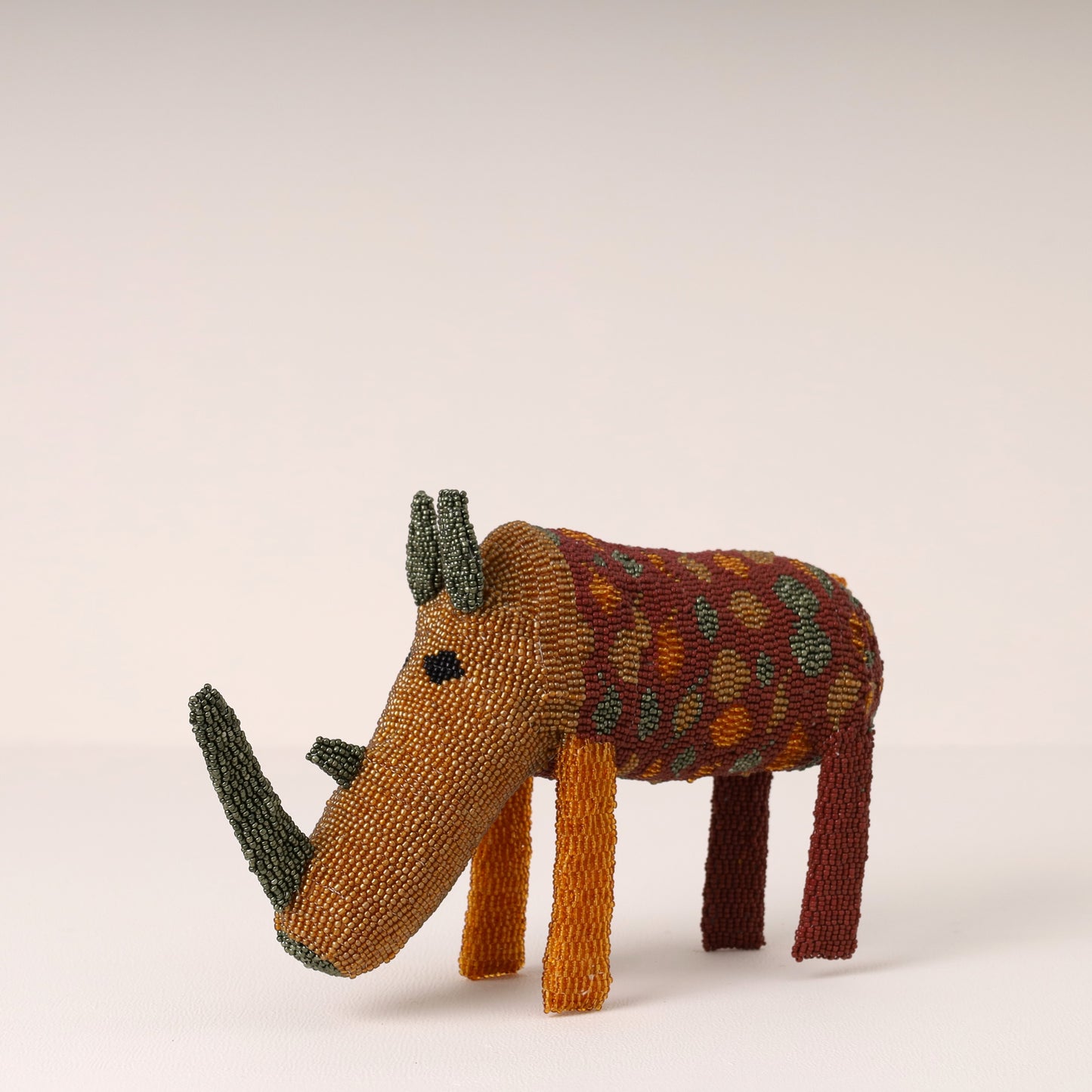 beaded rhino art
