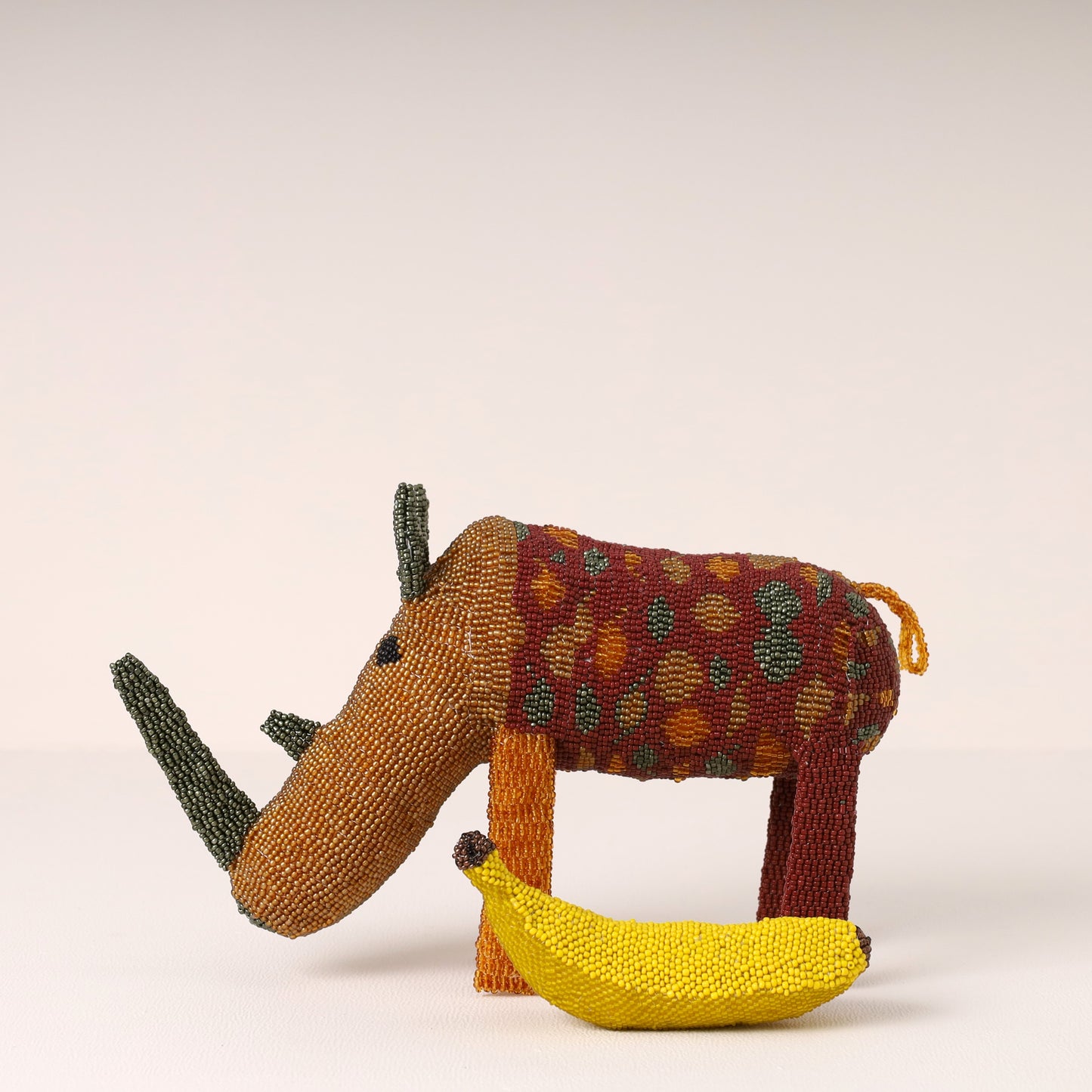 beaded rhino art