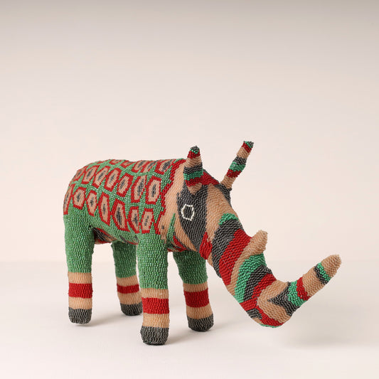 beaded rhino art