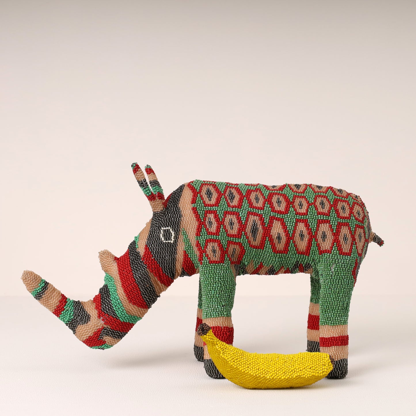 beaded rhino art